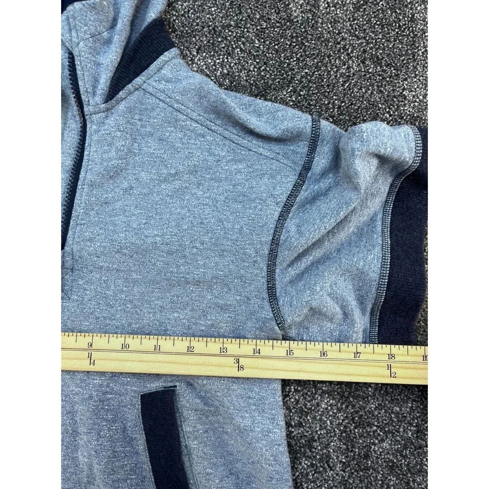 Ivivva Lululemon Girls Heather Gray‎ & Navy Hooded Short Sleeve Pullover Size 7